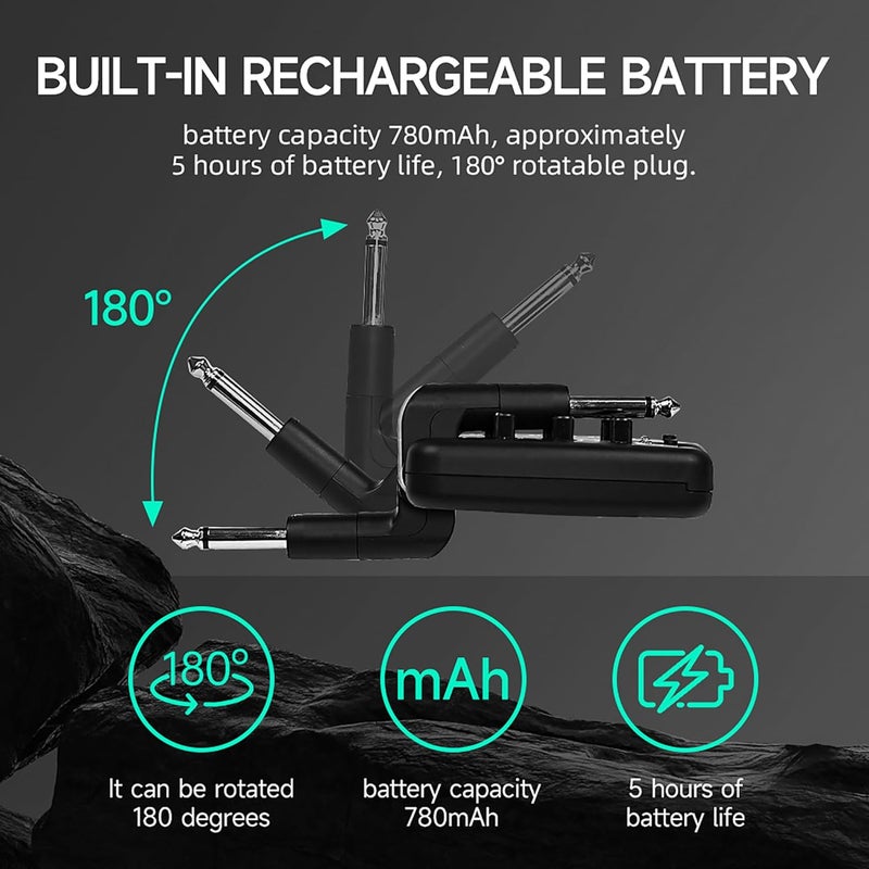 EROK Guitar Headphone Amp, with 9 Simulation Tones,USB-Rechargeable Portable Pocket Effects Unit, with Wireless Function Supporting OTG Recording - Image 5